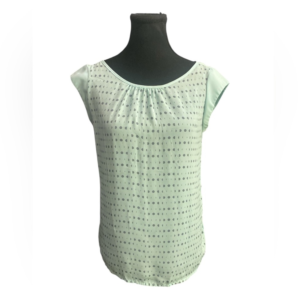 Elle Mint Green Cap Sleeve Blouse EUC S